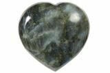 Flashy Polished Labradorite Heart - Madagascar #126688-2